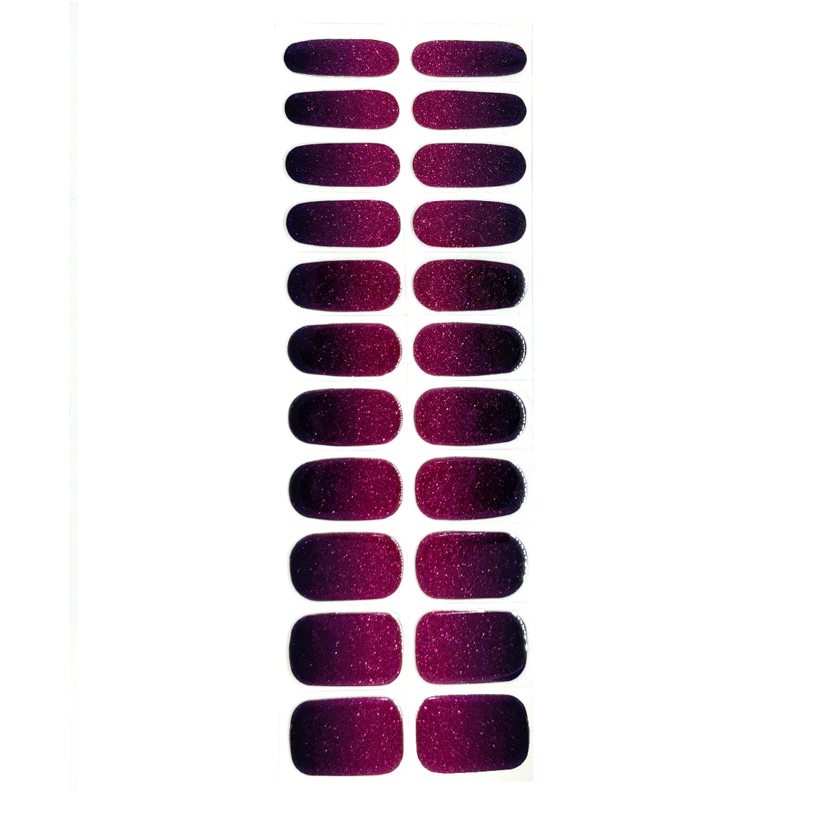 Black Raspberry Ombre Glitter No Light Gel Nail Wraps (NLG)