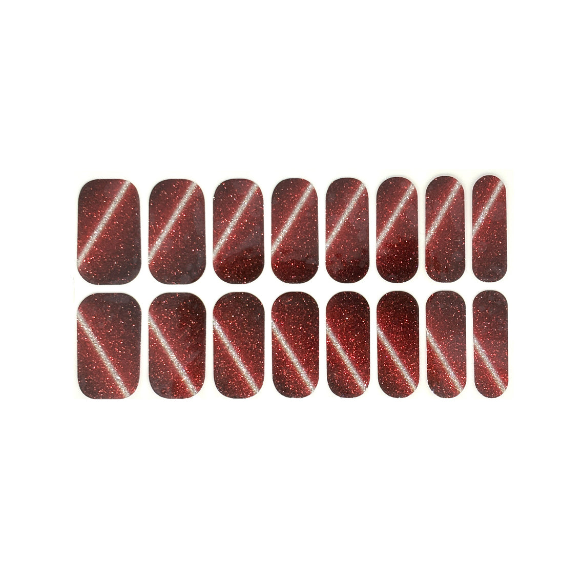 Crimson Shadow Nail Wraps (CATS EYE GLITTER)