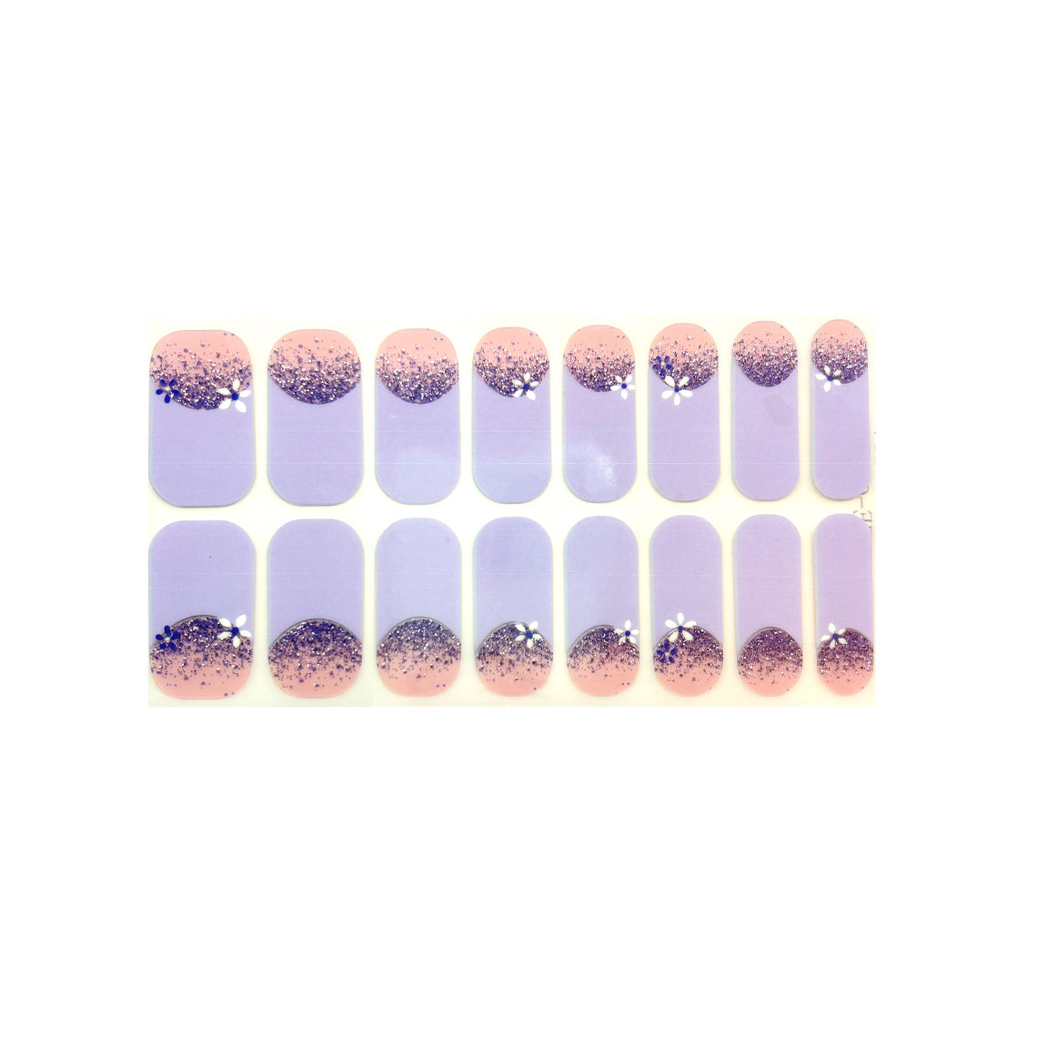 French Bloom Lavender Nail Wraps (Glitter)