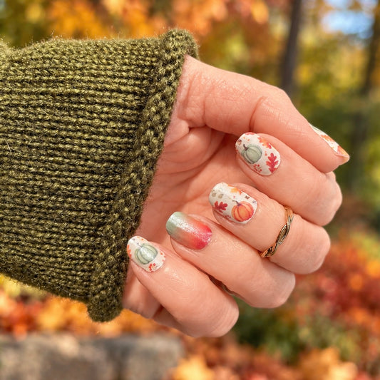 Pearlescent Pumpkins Exclusive Design Nail Wraps (PEARL)