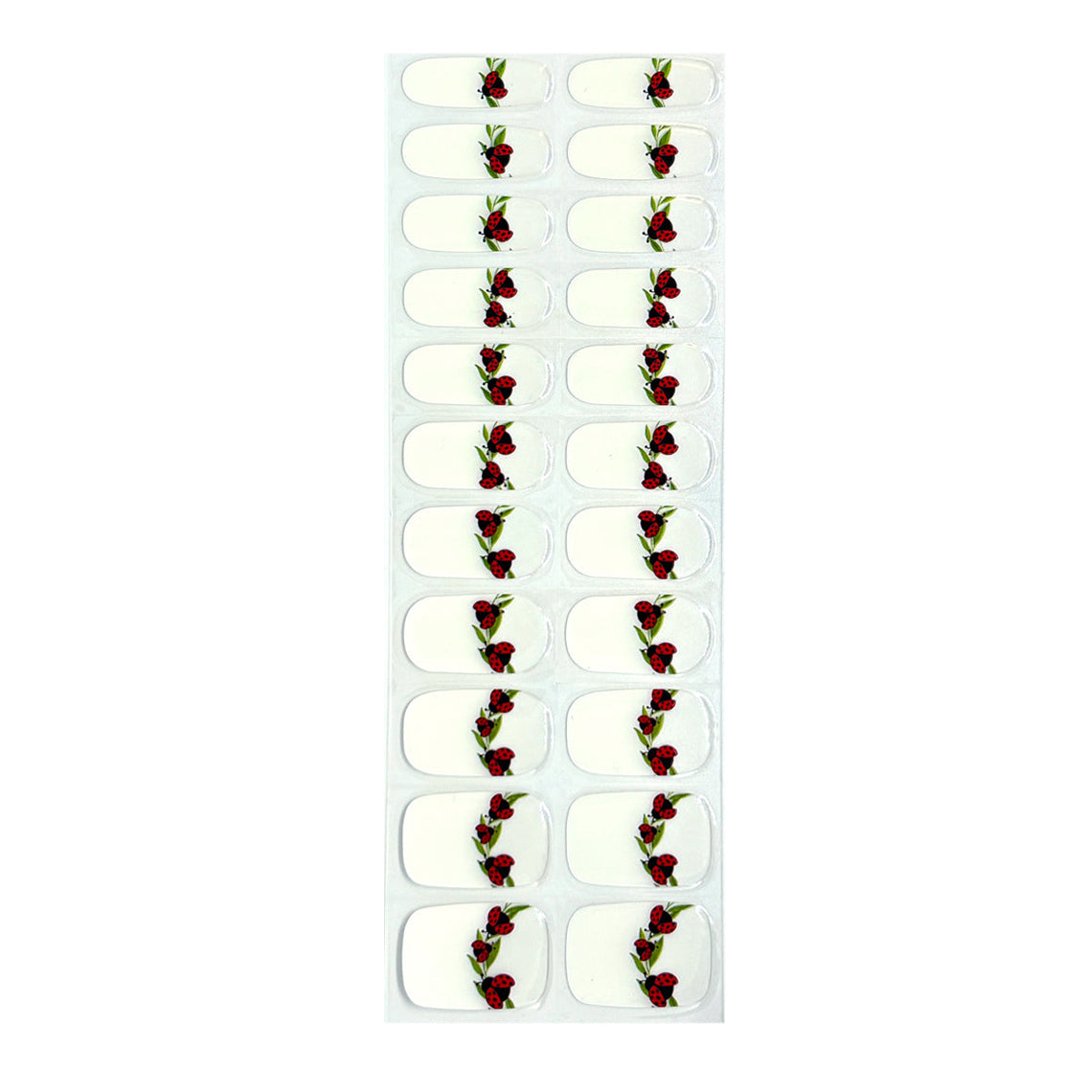 Lady Bug French Exclusive No Light Gel Nail Wraps (NLG)