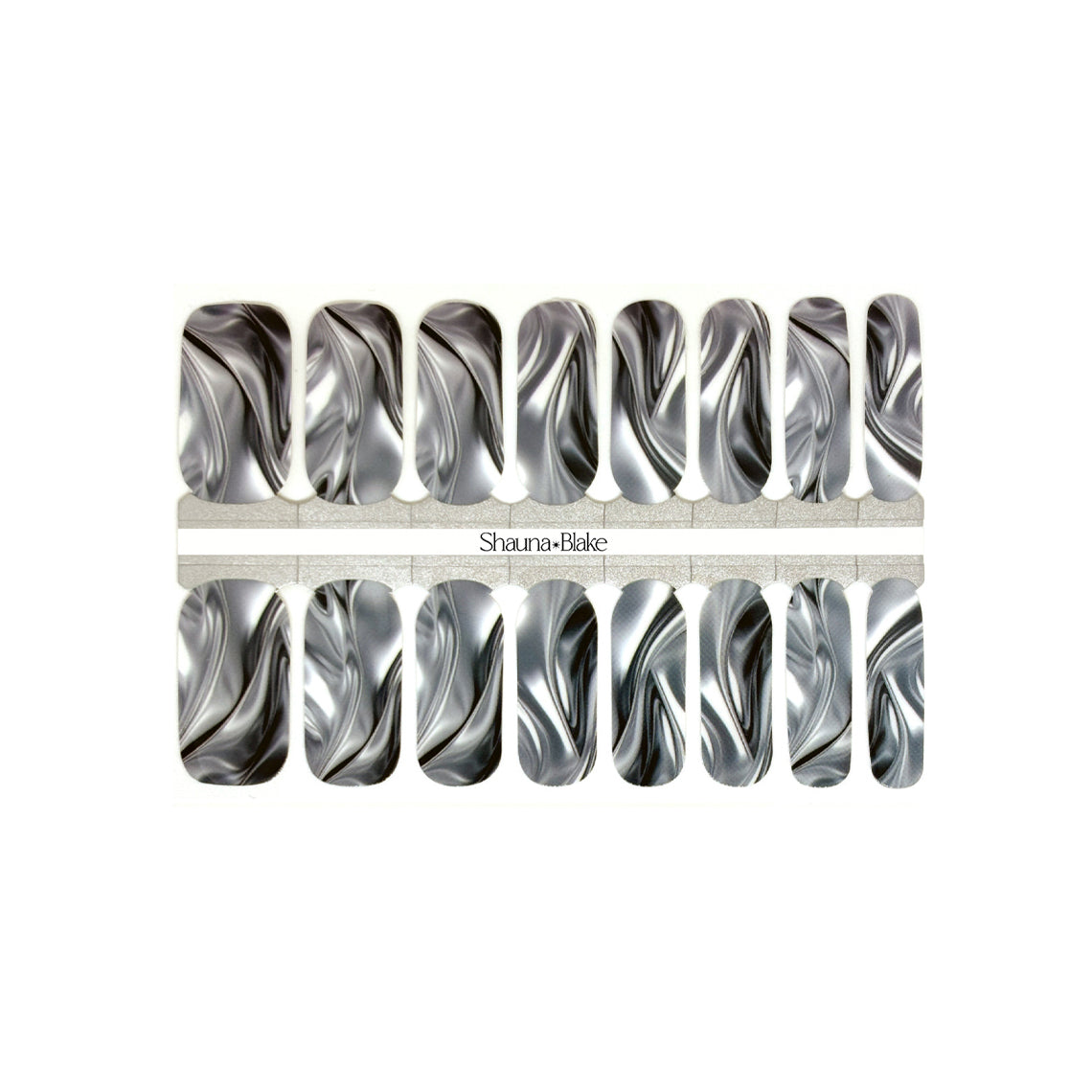 Liquid Silver Exclusive Design Nail Wraps