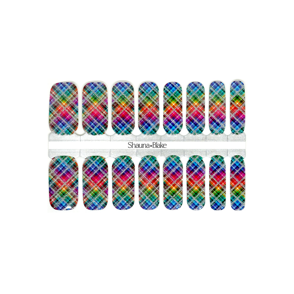 Rainbow Plaid Exclusive Design Nail Wraps