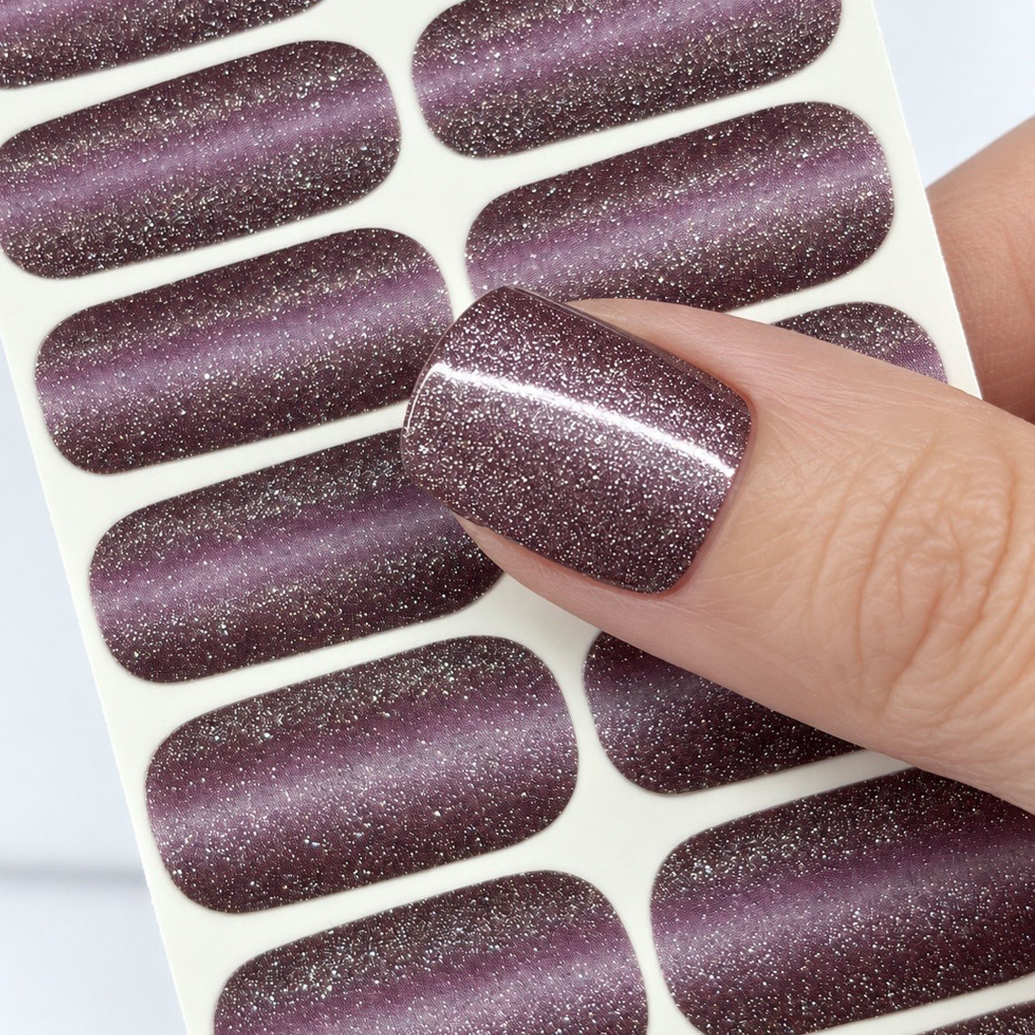 Amethyst Shimmer Nail Wraps (Cat's Eye Glitter)