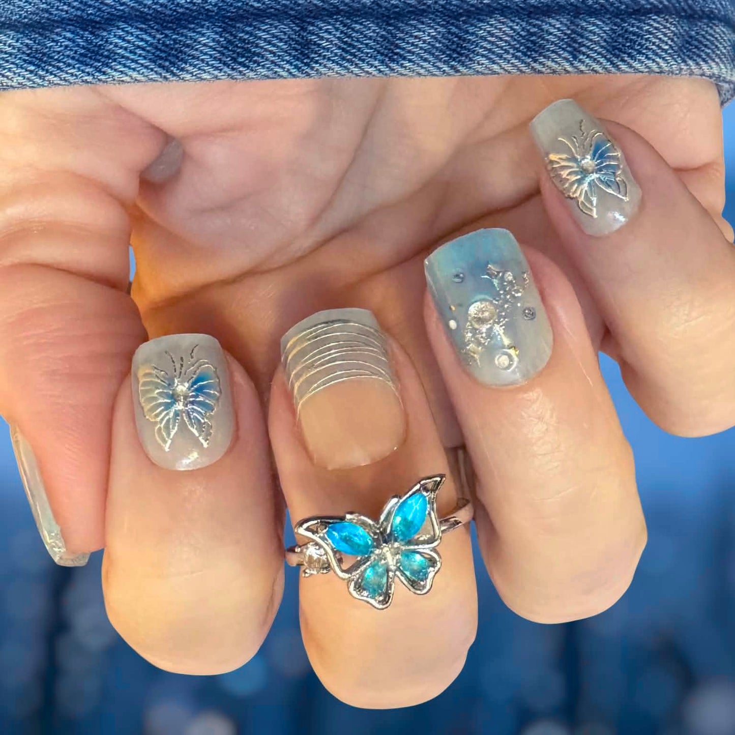 Bejeweled Butterfly No Light Gel Nail Wraps (NLG)