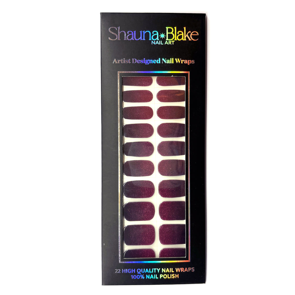 Black Raspberry Ombre Glitter No Light Gel Nail Wraps (NLG)