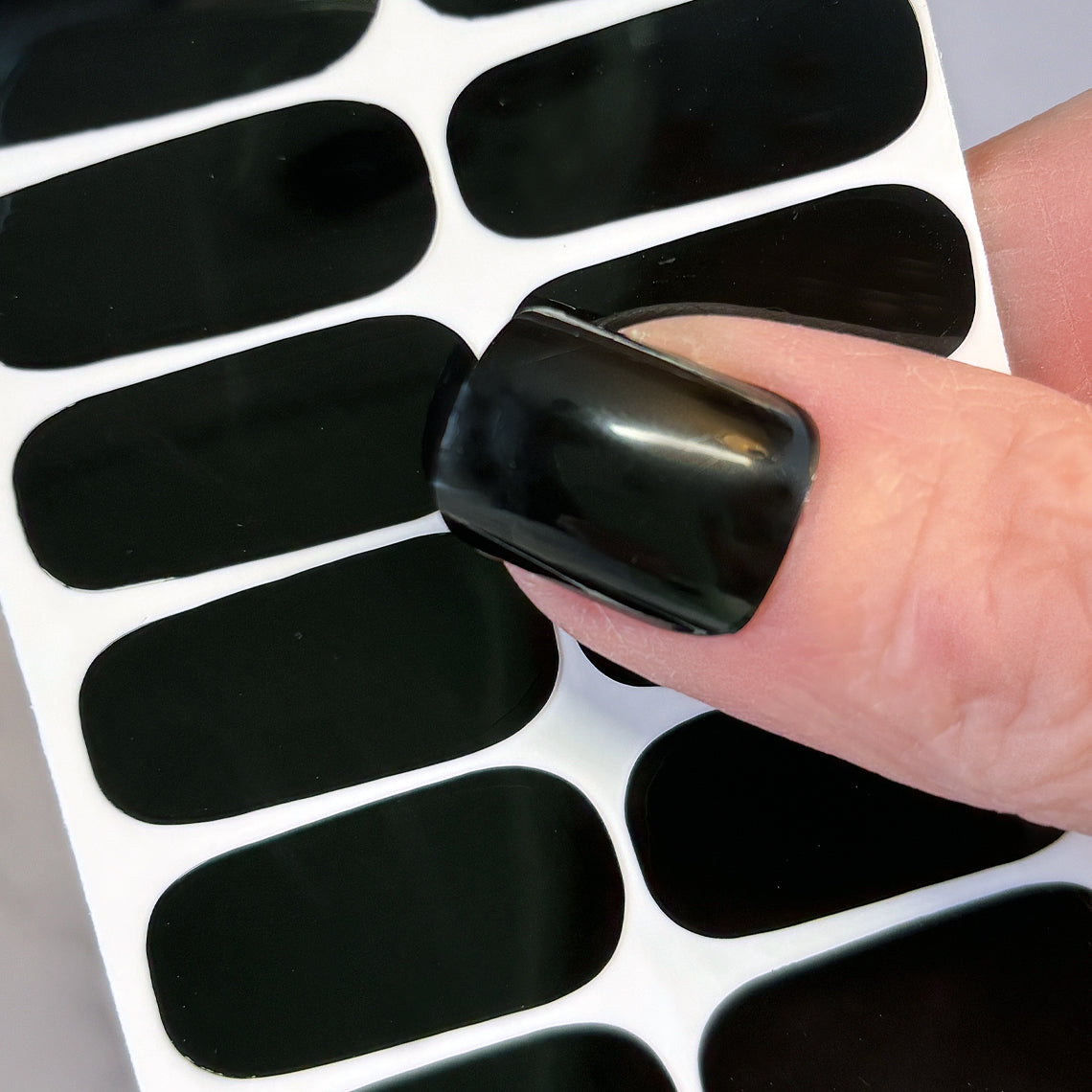 Black Solid (WIDE/AMP) Nail Wraps