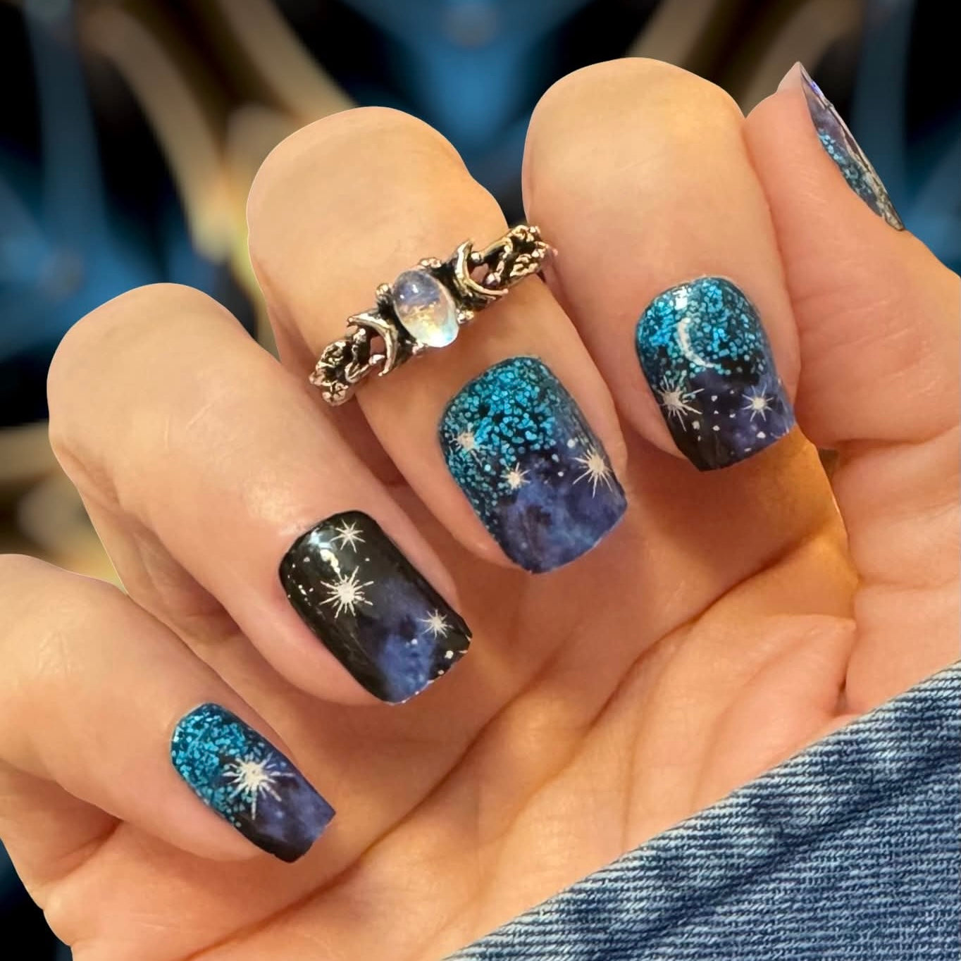 Celestial Sky Exclusive Design Nail Wraps (GLITTER)