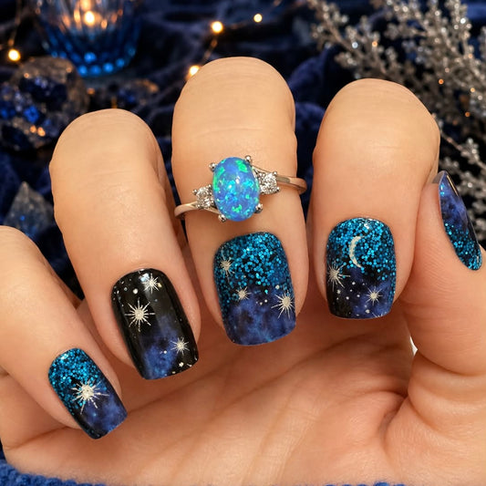Celestial Sky Exclusive Design Nail Wraps (GLITTER)