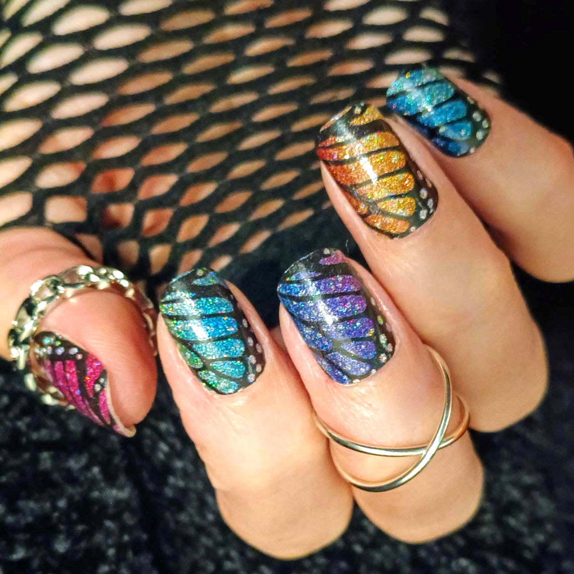 Celestial Butterfly Exclusive Design Nail Wraps (GLITTER)