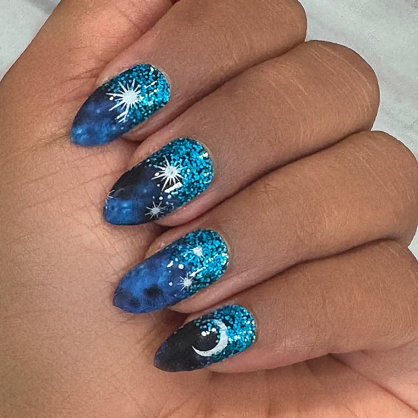 Celestial Sky Exclusive Design Nail Wraps (GLITTER)