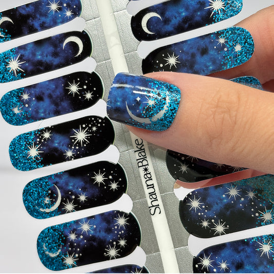 Celestial Sky Exclusive Design Nail Wraps (GLITTER)