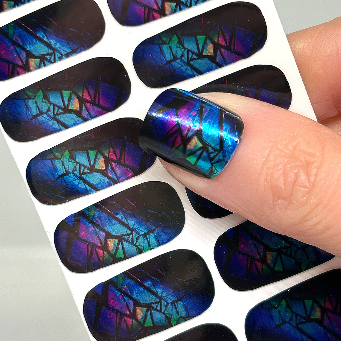 Crystal Chrome Prism Nail Wraps (METALLIC/CHROME/WIDE)