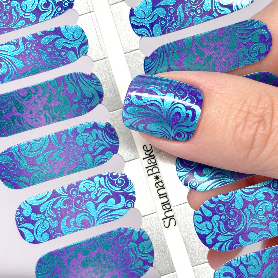 Dazzle Damask Exclusive Design Nail Wraps (FOIL)