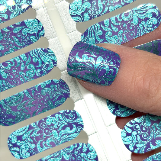 Dazzle Damask Exclusive Design Nail Wraps (FOIL)