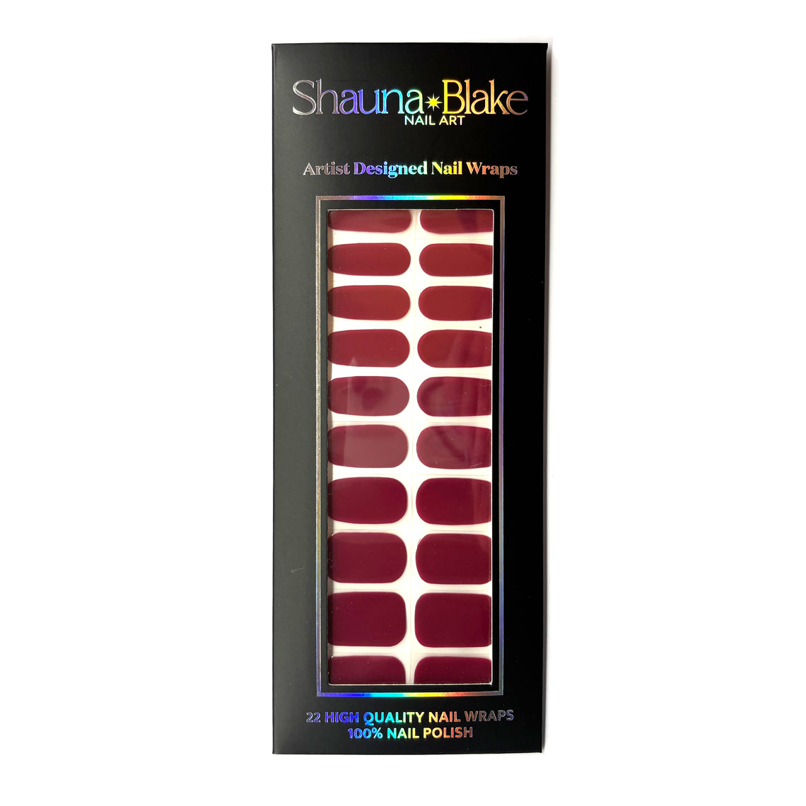 Deep Berry Solid No Light Gel Nail Wraps (NLG)