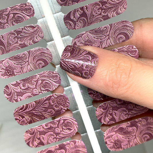 Dusty Rose Leather Exclusive Design Nail Wraps