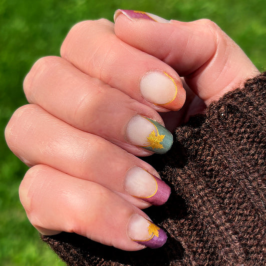 Fall French Exclusive Design Nail Wraps (HOLO FOIL/PEARL)