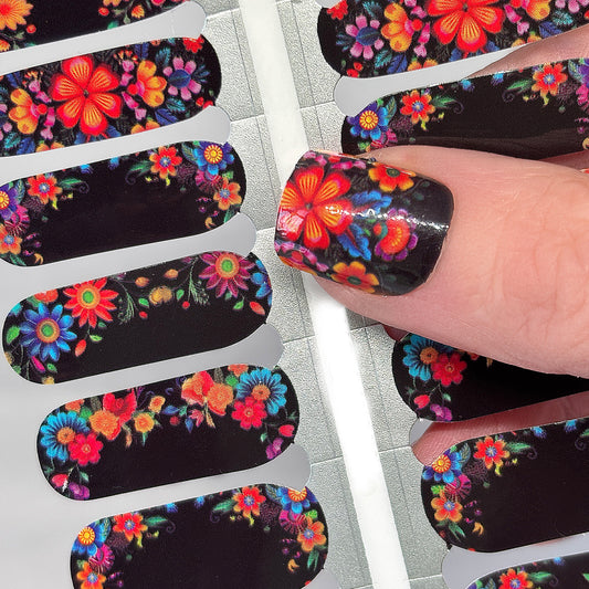 Fiesta Floral Exclusive Design Nail Wraps