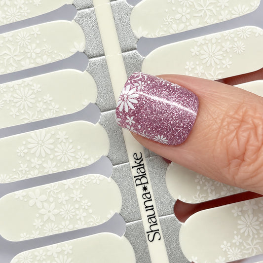 Flower French Tips Nail Wraps (OVERLAY)
