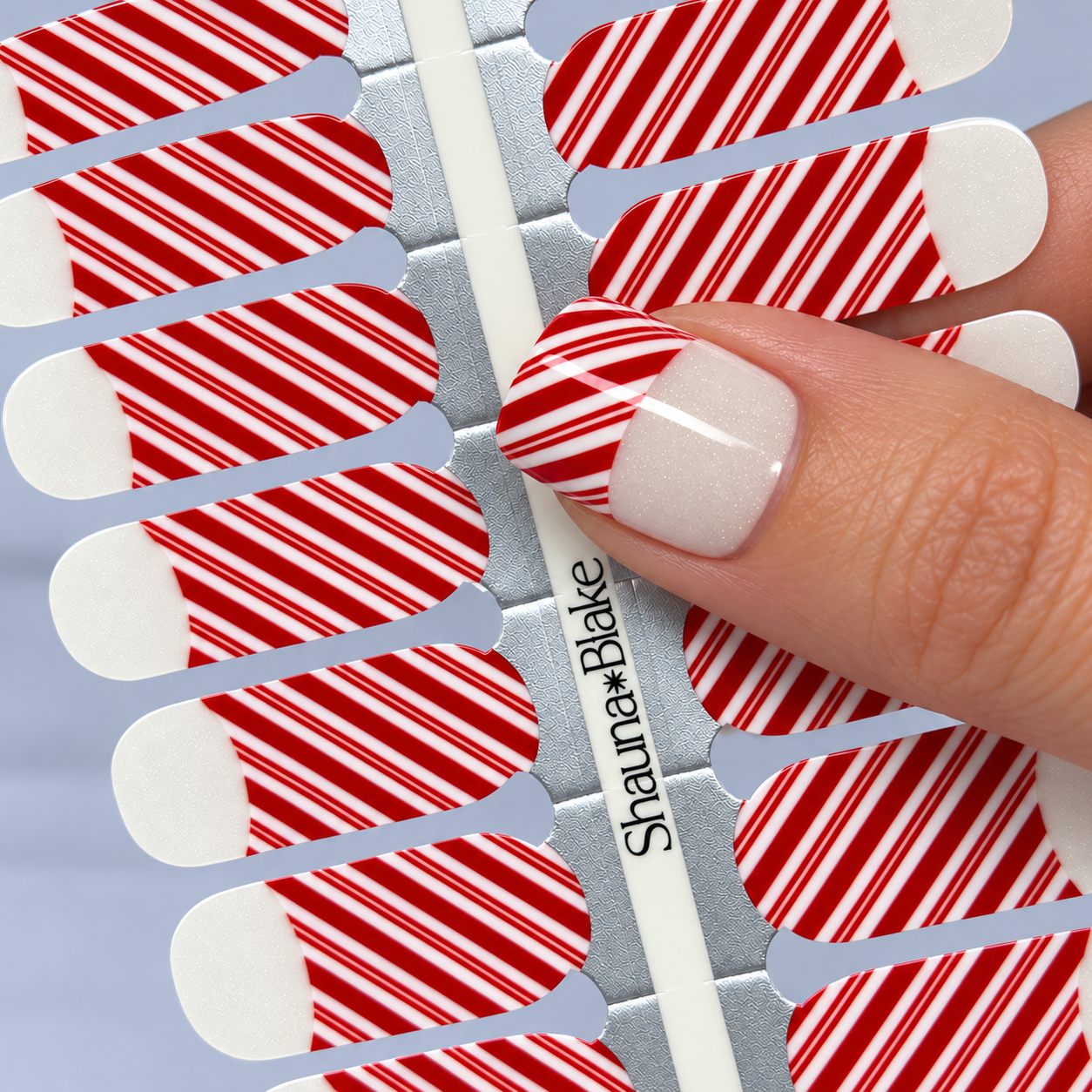 French Candy Cane Exclusive Nail Wraps