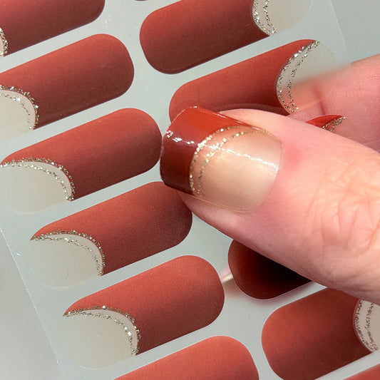 🎁 French Tips - Hazelnut Gold Halo Nail Wraps (100% off)