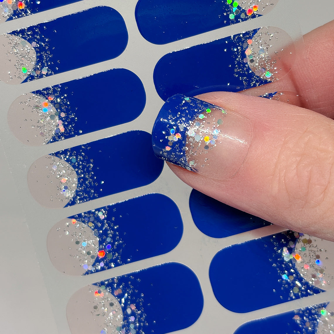 French Tips - Majestic Glitter Nail Wraps