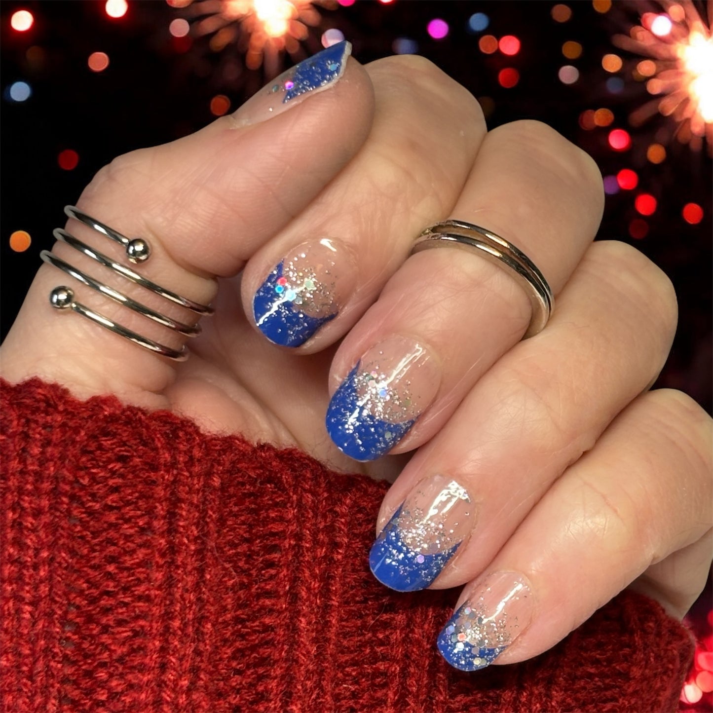 French Tips - Majestic Glitter Nail Wraps