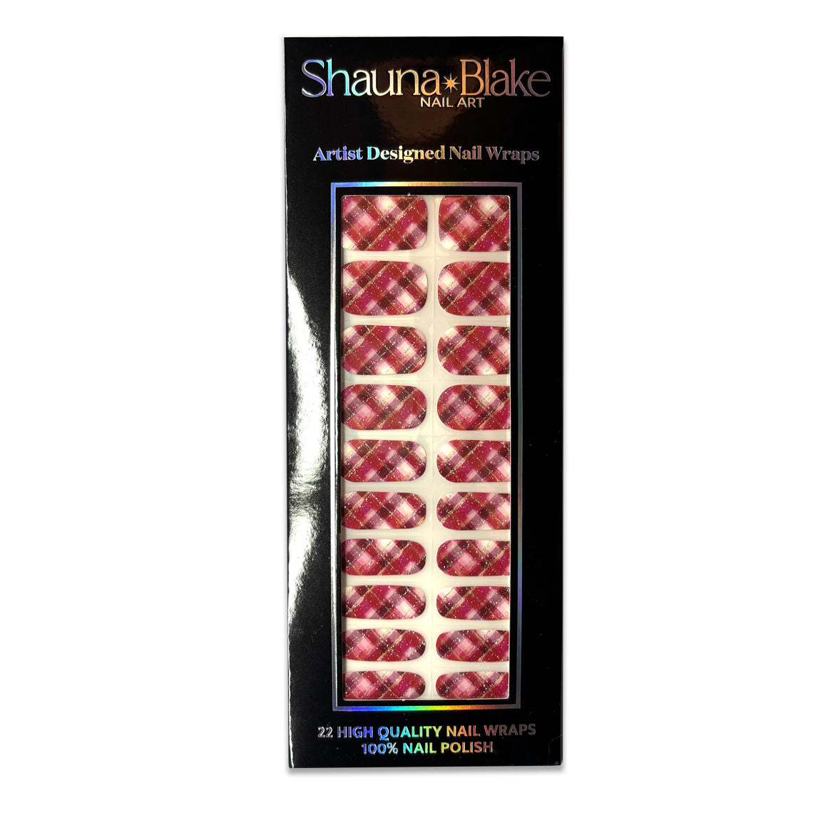 Frostfire Plaid Exclusive No Light Gel Nail Wraps (NLG/GLITTER LINES)