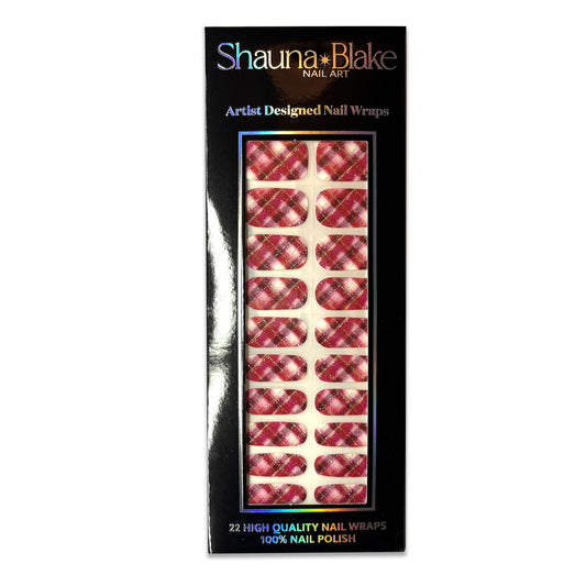 Frostfire Plaid Exclusive No Light Gel Nail Wraps (NLG/GLITTER LINES)