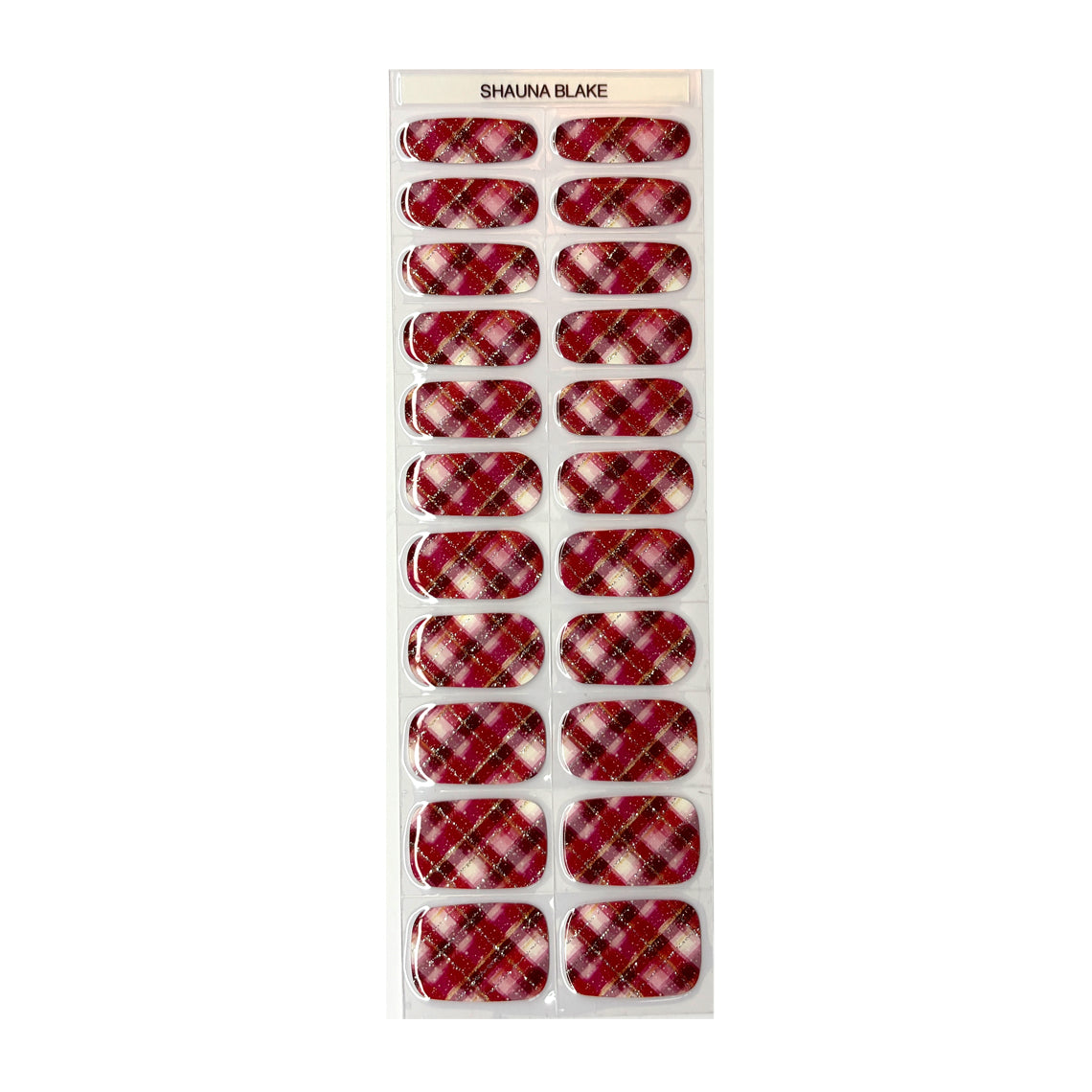 Frostfire Plaid Exclusive No Light Gel Nail Wraps (NLG/GLITTER LINES)
