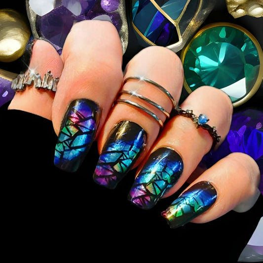 Crystal Chrome Prism Nail Wraps (METALLIC/CHROME/WIDE)