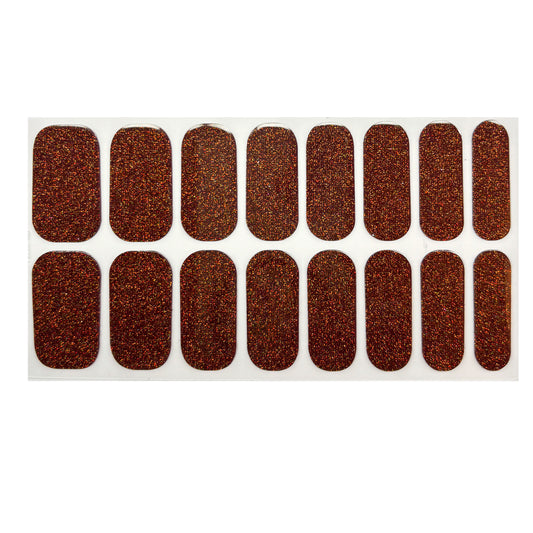 Holo Cinnamon Glitter Nail Wraps