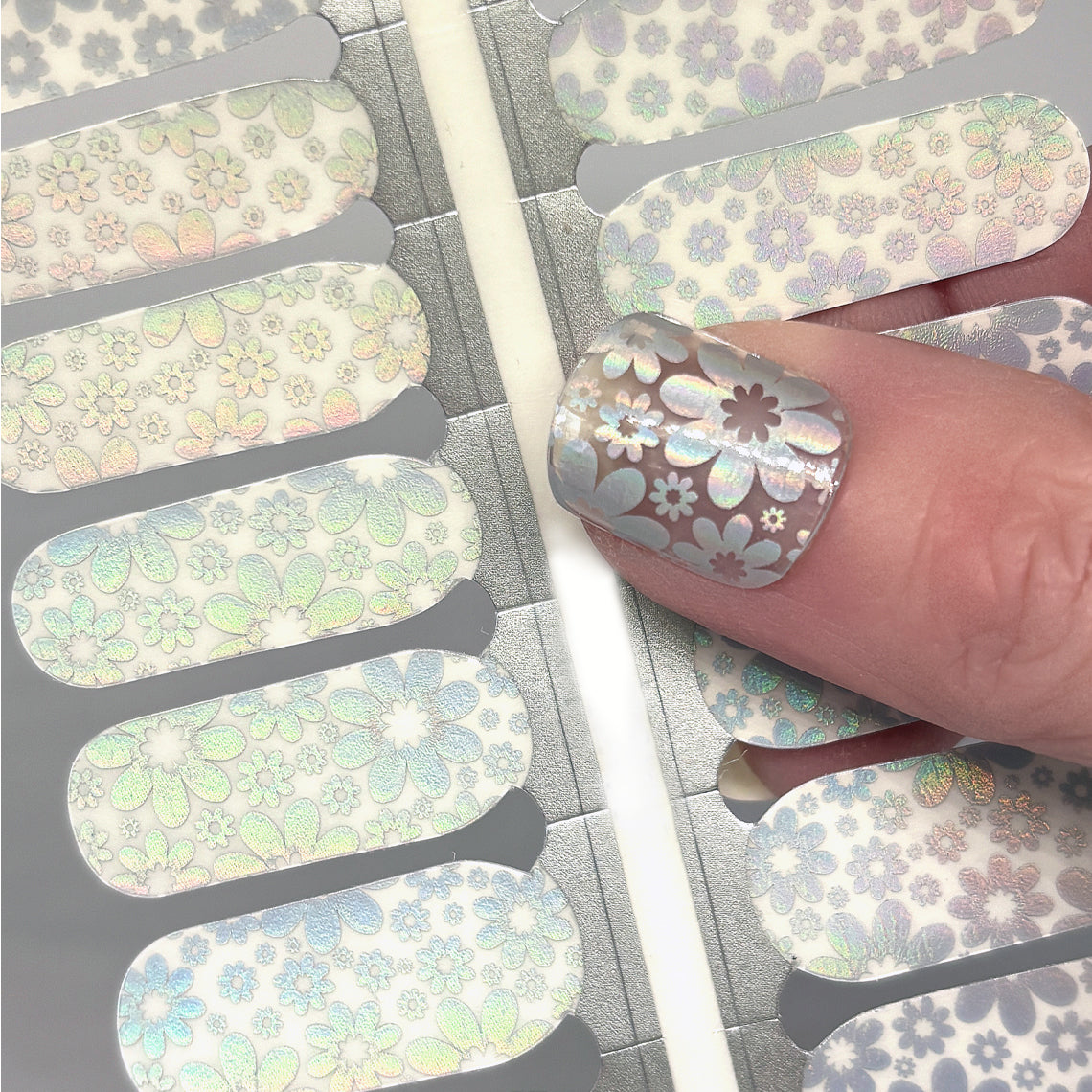 Holo Flower Overlay Nail Wraps (HOLO)