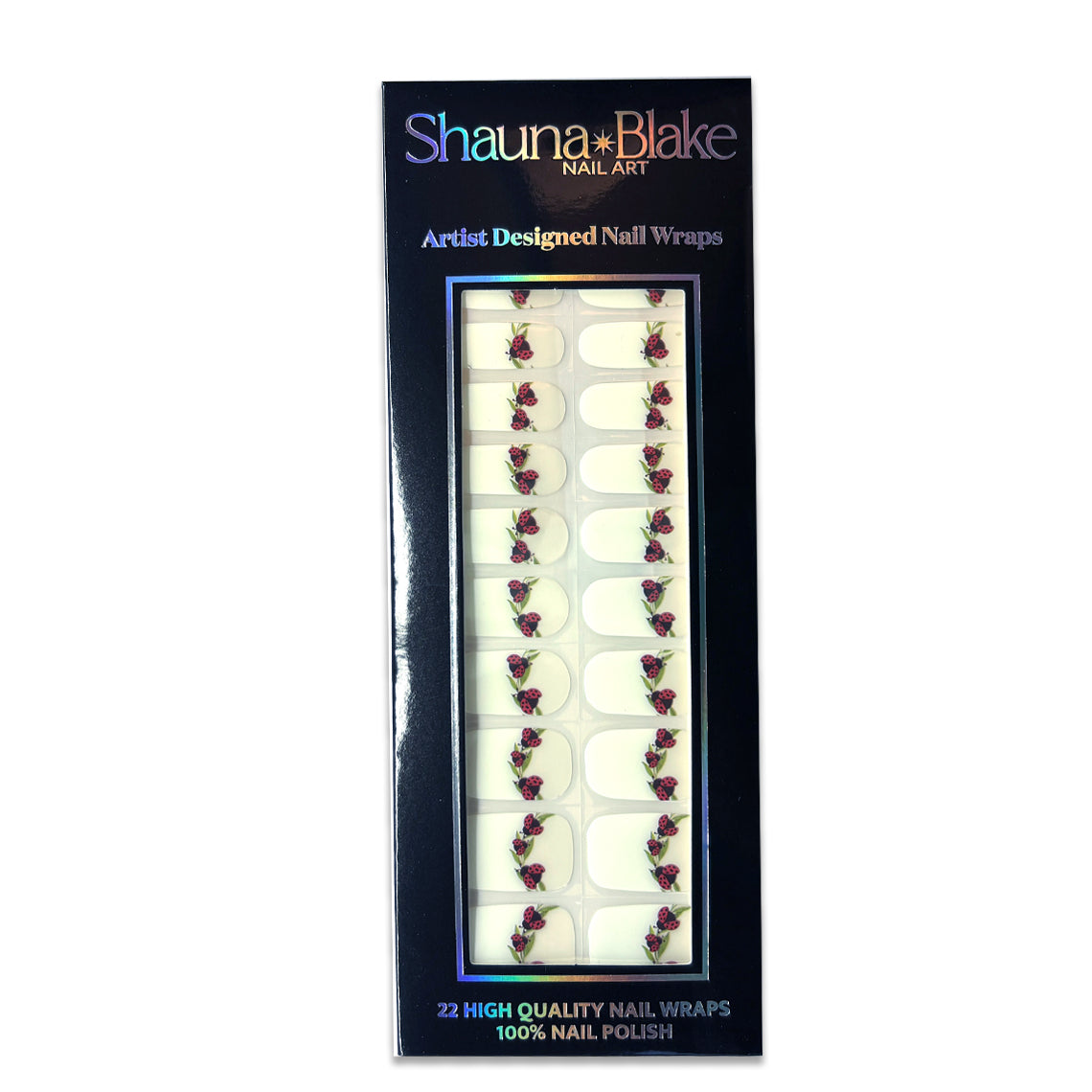 Lady Bug French Exclusive No Light Gel Nail Wraps (NLG)