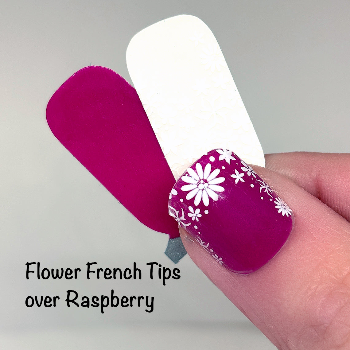 Flower French Tips Nail Wraps (OVERLAY)