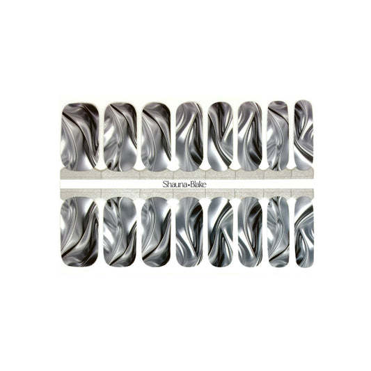 Liquid Silver Exclusive Design Nail Wraps