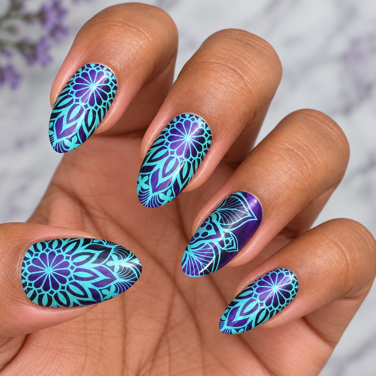 Mandala Glow Exclusive Design Nail Wraps (GLOW IN DARK)