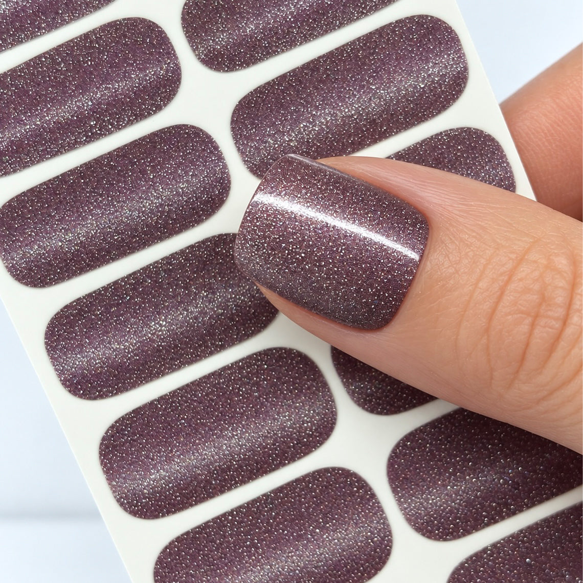 Mauve Lavender Shimmer Nail Wraps (Cat's Eye Glitter)