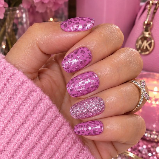 Mauve Leopard Exclusive Design Nail Wraps (FOIL)