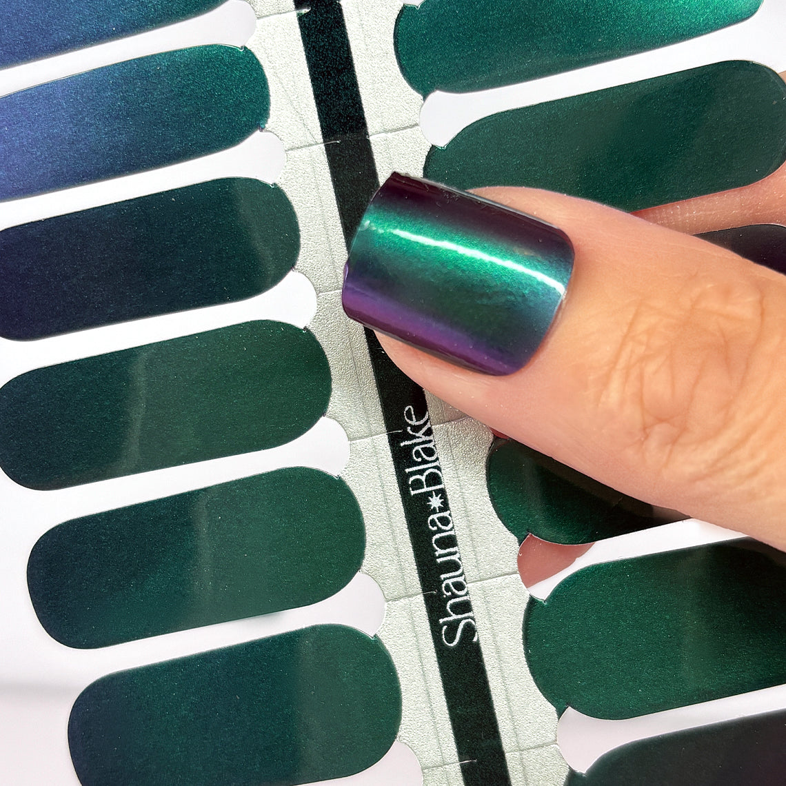 Mystic Teal Nail Wraps (Color Shift)