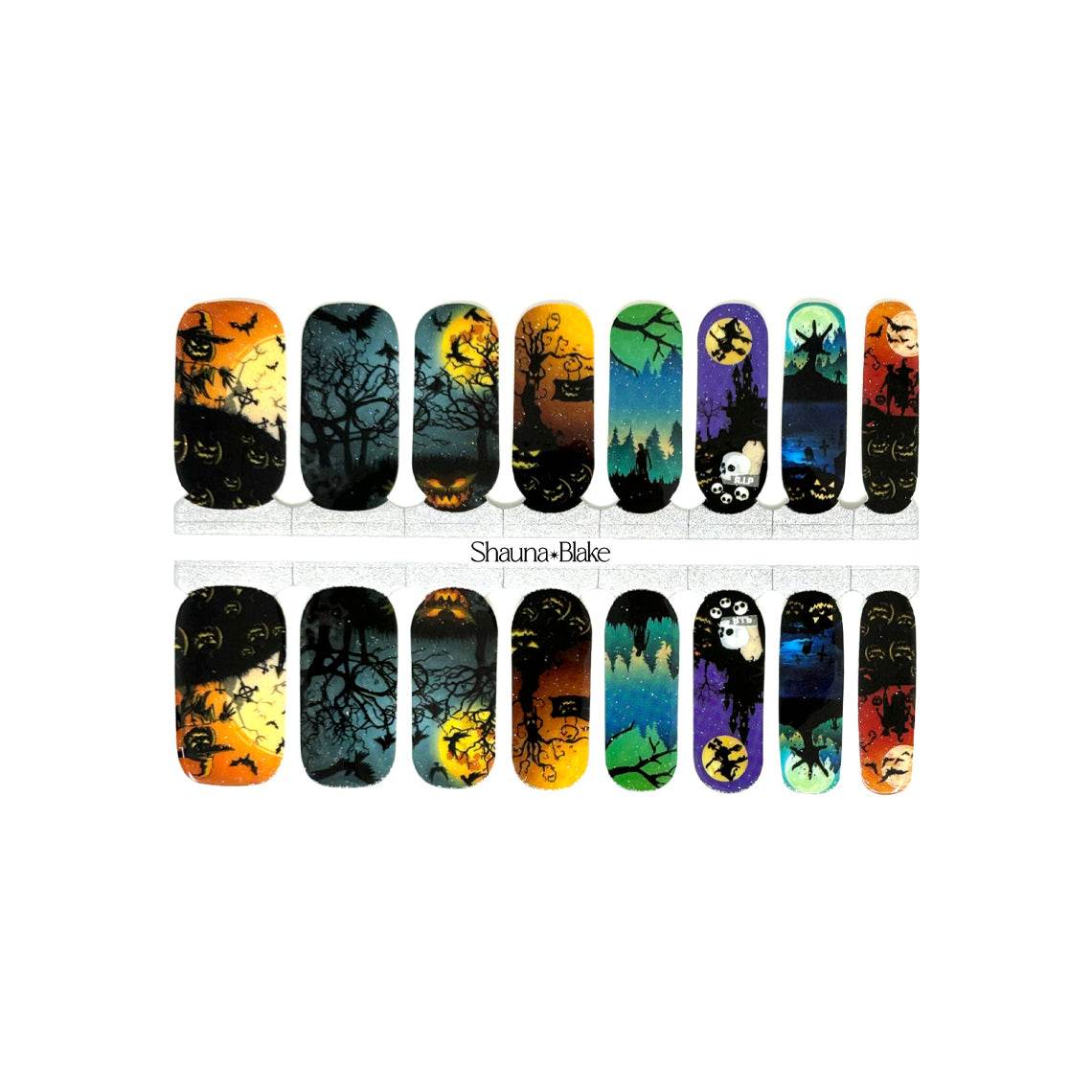Night of the Dead Nail Wraps (GLITTER ACCENTS)