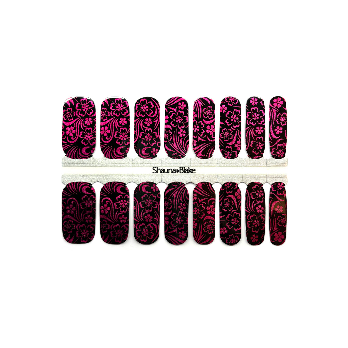 Noir Pink Damask Exclusive Design Nail Wraps (FOIL)