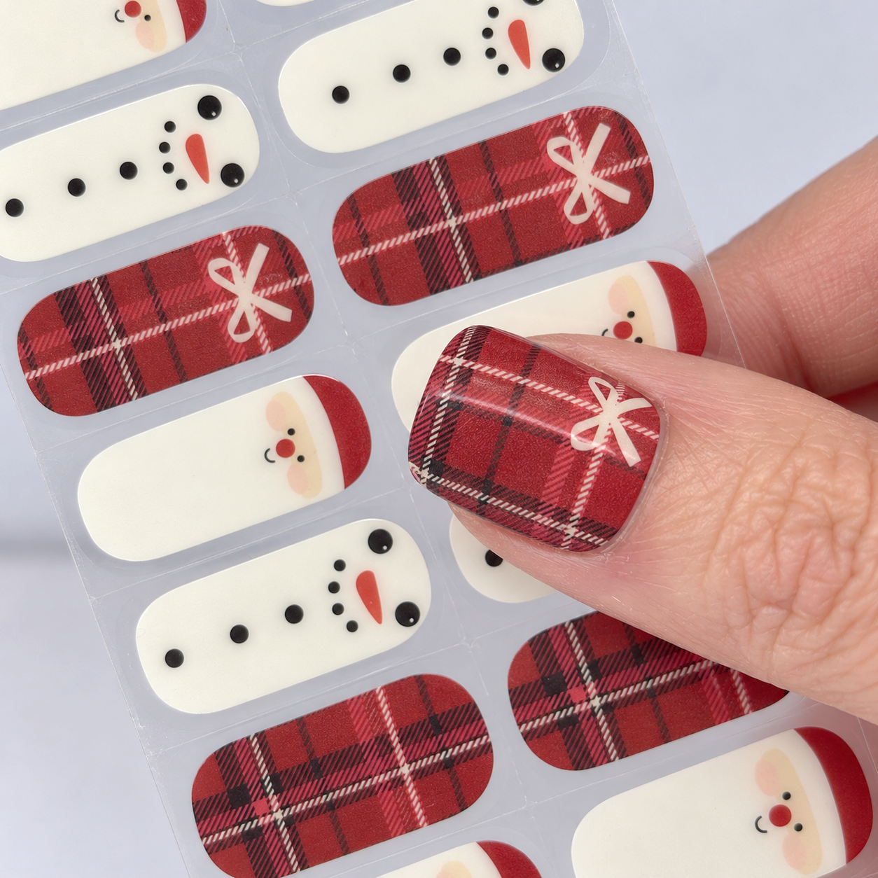 North Pole Plaid No Light Gel Nail Wraps (NLG)
