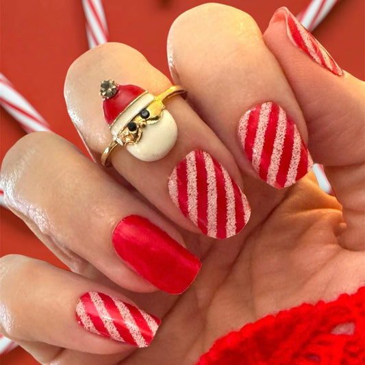 Peppermint Glam No Light Gel Nail Wraps (NLG)