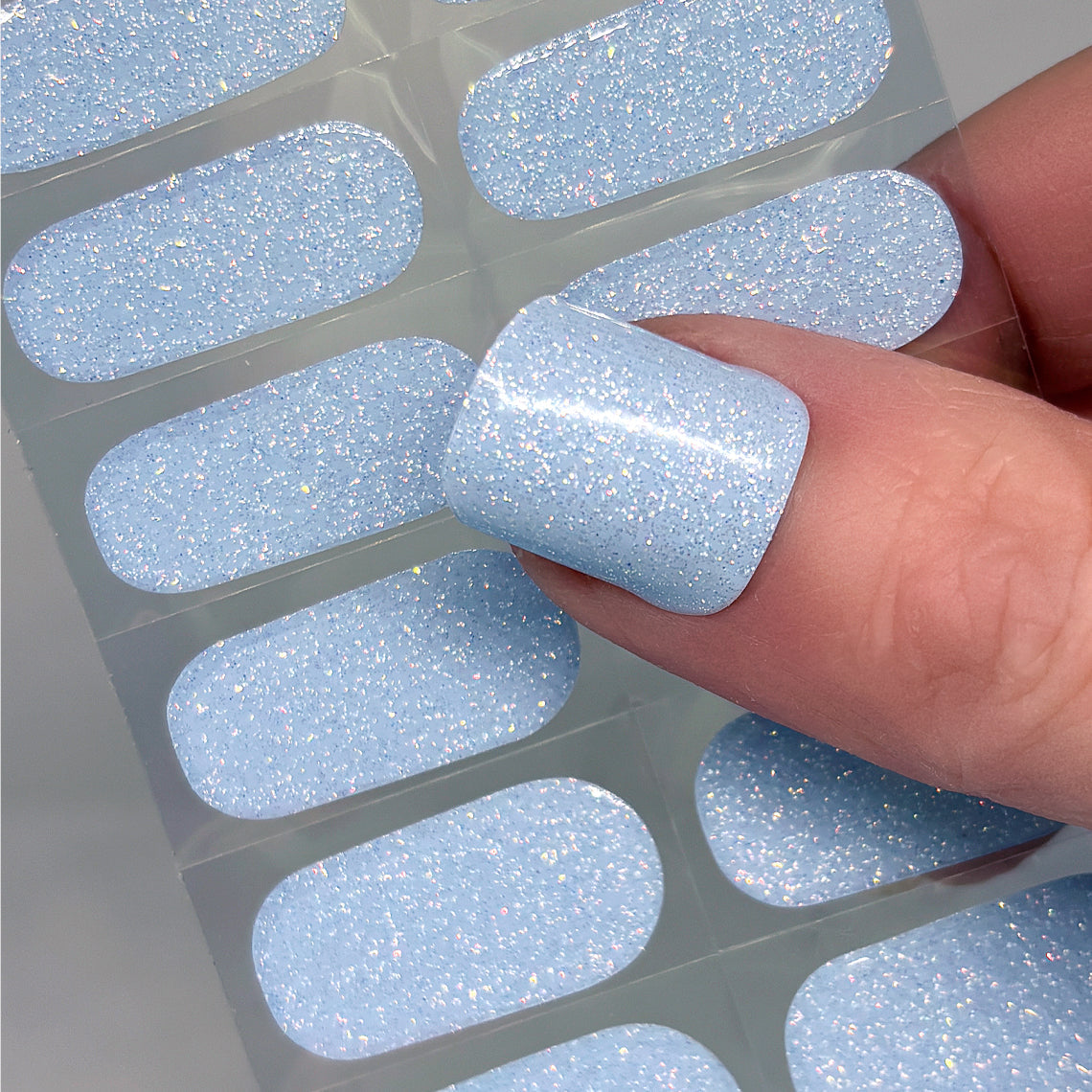 🎁 Periwinkle Crystal No Light Gel Nail Wraps (NLG) (100% off)