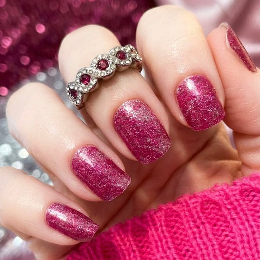Pink Swirl Glitter Nail Wraps SBNA (GLITTER)