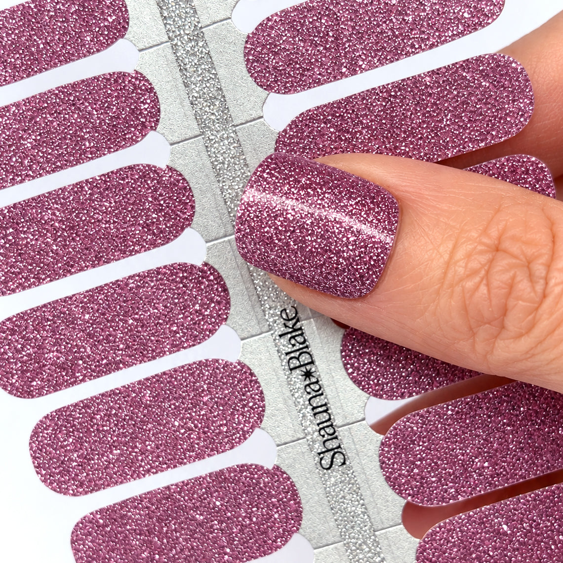 Pink Glitter Nail Wraps