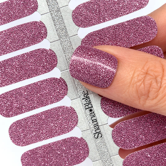 Pink Glitter Nail Wraps
