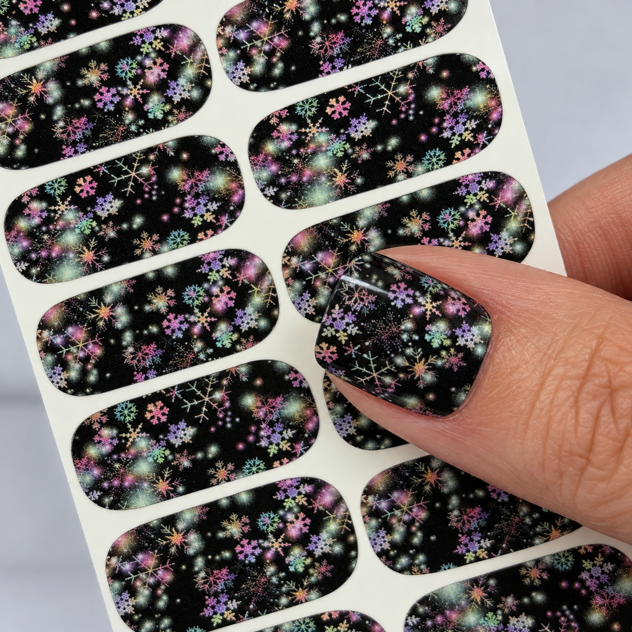 Prismatic Snowfall Nail Wraps